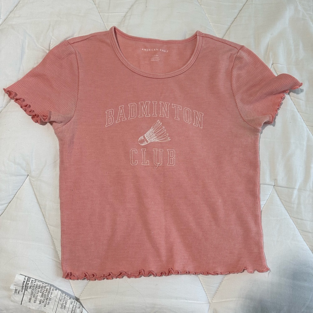 american eagle coral cropped top